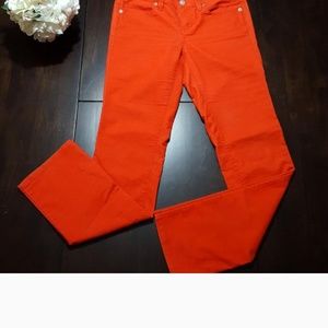 Orange light weight Modern Straight Corduroy Pants